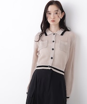 〈N.〉メッシュバイカラーニット