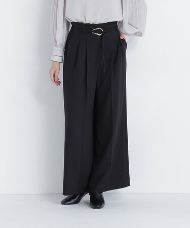 ダブルベルトワイドパンツ