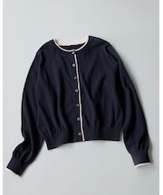 ＜EC限定カラー：ネイビー系＞＜ちょうど、いい服＞“それどこの？”褒められ配色カーディガン