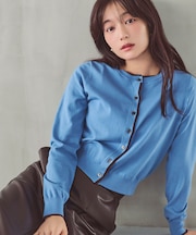 <EC限定カラー:ネイビー系><ちょうど、いい服>“それどこの?”褒められ配色カーディガン