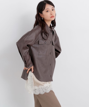 〈N.〉フェイクレザーCPOジャケット