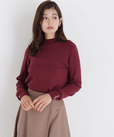 総針ベーシックシリーズ長袖 ハイネックニット