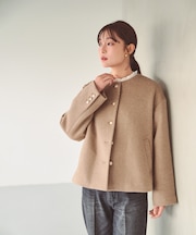 ＜EC限定カラー：モカ＞＜ちょうど、いい服＞“いつもの”が見違えるハーフコート