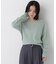 ＜EC限定カラー：ライトグリーン＞＜ちょうど、いい服＞品よく、ゆるく。スキッパーニット
