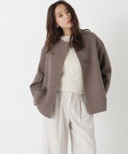 <EC限定カラー:イエロー>カシミヤブレンドハーフコート