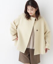 <EC限定カラー:イエロー>カシミヤブレンドハーフコート