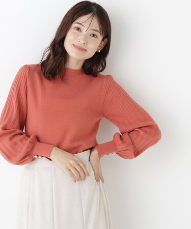プリーツスリーブニット