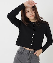 襟付アソートボタンカーディガン
