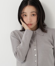 襟付アソートボタンカーディガン