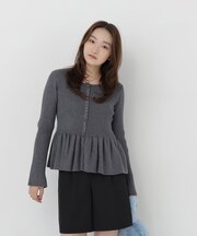 ペプラムカーディガン