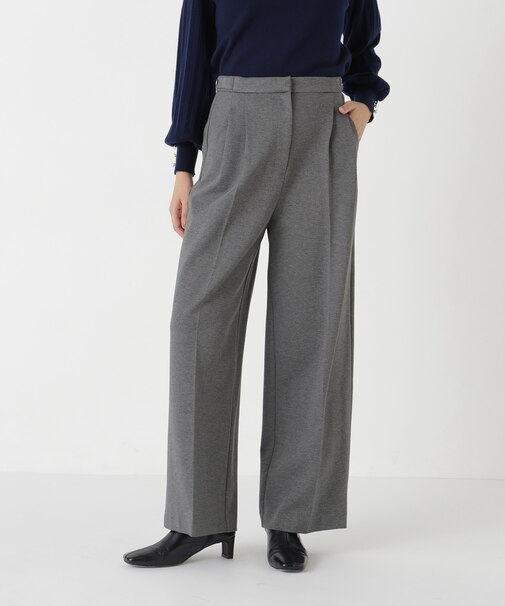 ポンチストレッチワイドパンツ