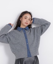 〈N.〉デニムシャツドッキングカーディガン