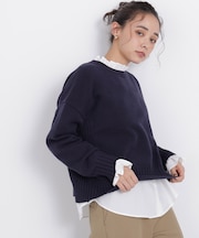 〈N.〉クルーネックニット