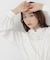 フリルネックナローリボンブラウス
