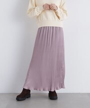 〈N.〉サテンプリーツナロースカート