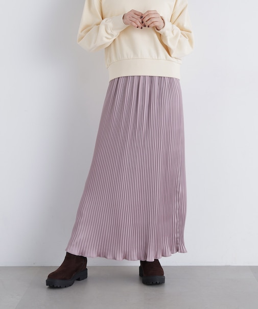〈N.〉サテンプリーツナロースカート