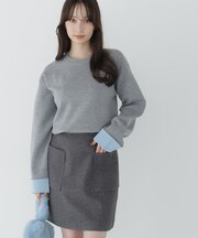バイカラー接結ニット