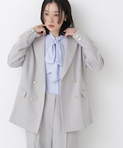 〈マシンウォッシャブル〉ダブルブレストボクシージャケット SETUP