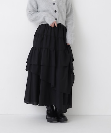アシンメトリーティアードスカート