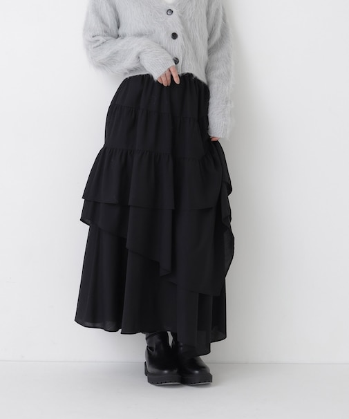 アシンメトリーティアードスカート