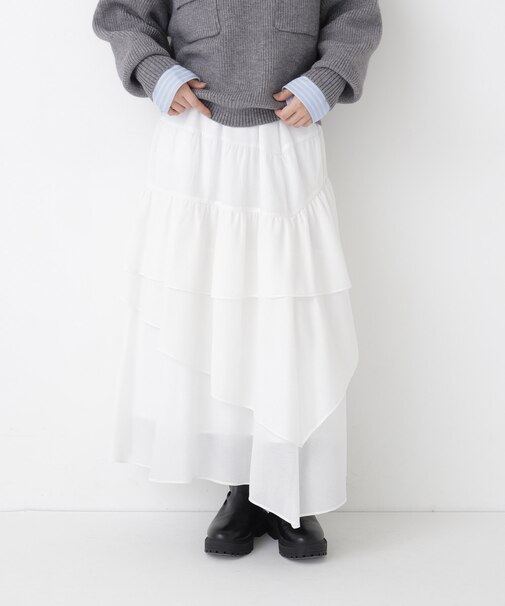 アシンメトリーティアードスカート