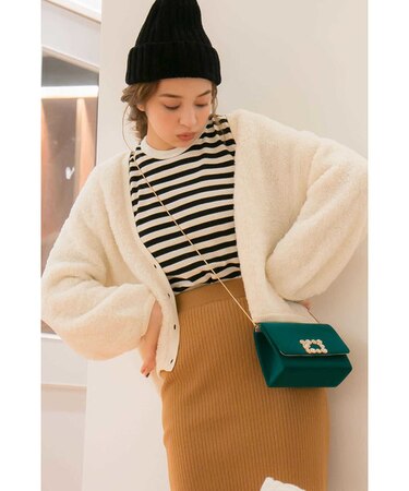 ボアニットカーディガン