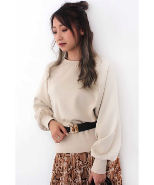 バックファスナー短丈切替スウェット