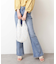 ◇《Sシリーズ対応商品》内スリットベルボトムデニムパンツ