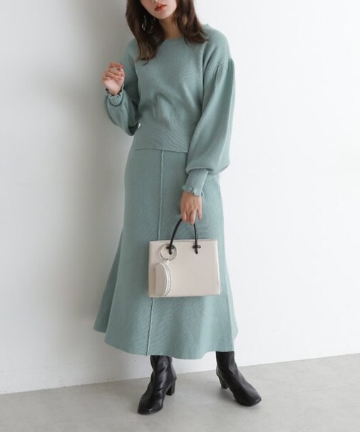 バックリボンニットセットアップ