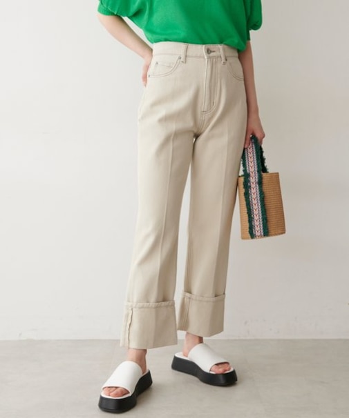 [Sシリーズ対応商品]ロールアップストレートデニムパンツ