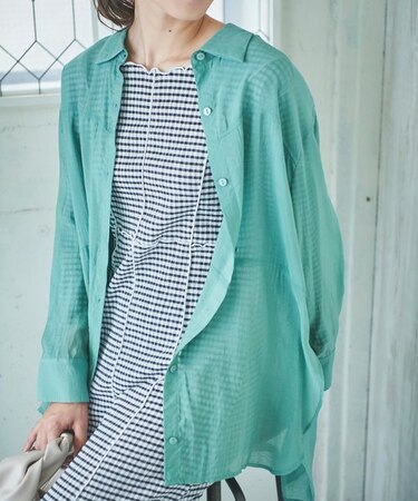 切替シアーシャツ