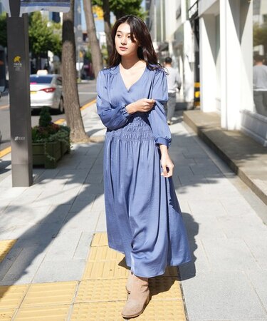 ウエストシャーリングスキッパーワンピース