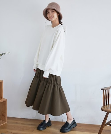 スウェットレイヤードワンピース