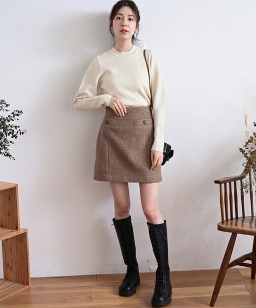 ブークレハイウエストミニスカート