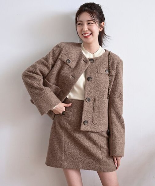 ブークレノーカラーコンパクトジャケット