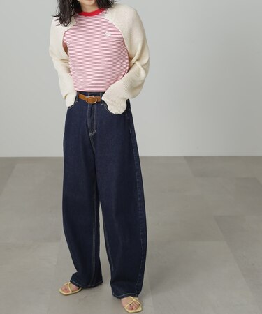 追加 デニムエッグパンツ