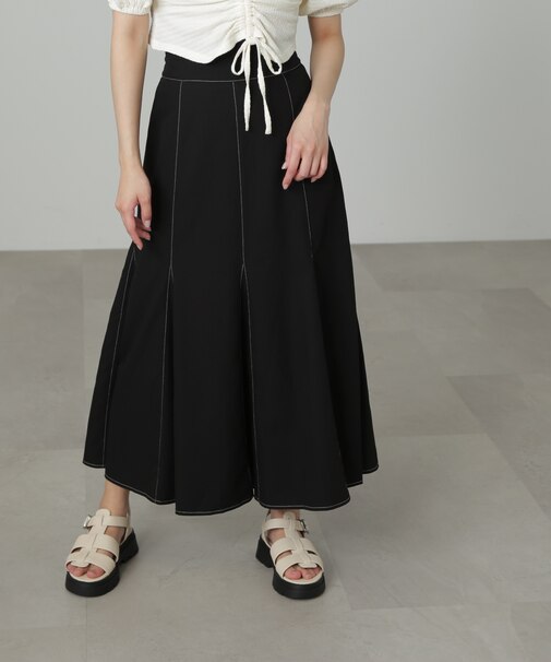 追加  [Sシリーズ対応商品]配色ステッチバックレースアップスカート