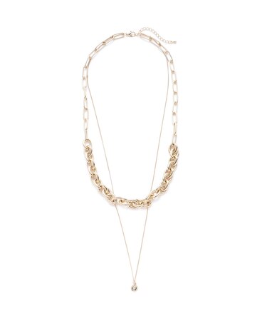 ロングチェーンダブルネックレス
