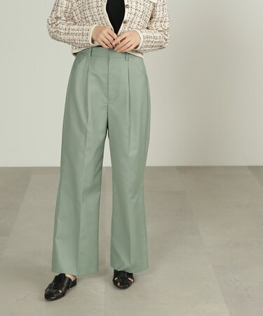 [低身長サイズ／Sシリーズ]ストレートワイドタックパンツ