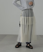 チュールティアードマキシスカート