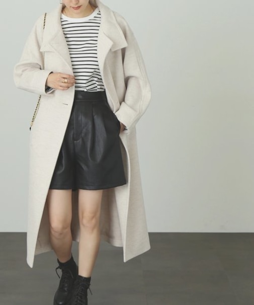 [低身長サイズ／Sシリーズ]スタンドカラーロングコート