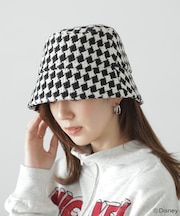 チェッカー柄ダウンブリムバケット