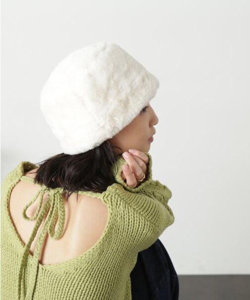 フェイクファーメーテル帽