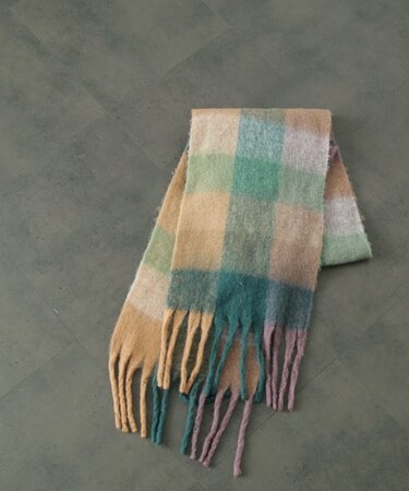 大柄チェックストール