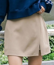 フロントスリットAラインミニスカートパンツ