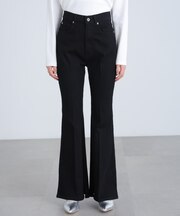 【4サイズ展開XS-L] 内スリットベルボトムデニムパンツ