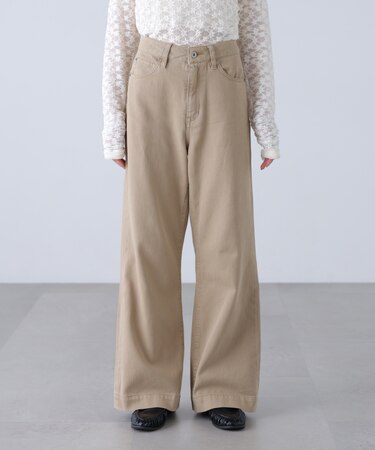 【4サイズ展開XS-L] ベーシックワイドデニムパンツ
