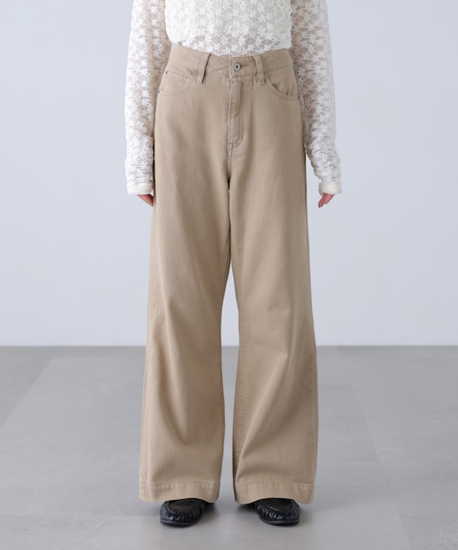 【4サイズ展開XS-L] ベーシックワイドデニムパンツ