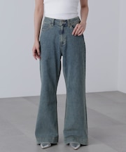 【4サイズ展開XS-L] ベーシックワイドデニムパンツ