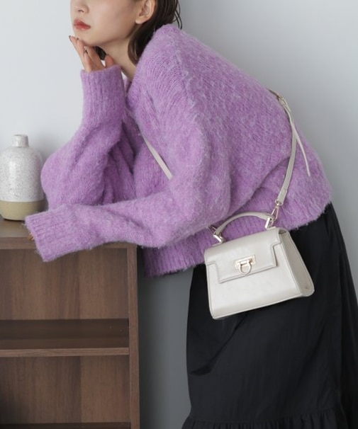 ミックス起毛ショート丈ニット